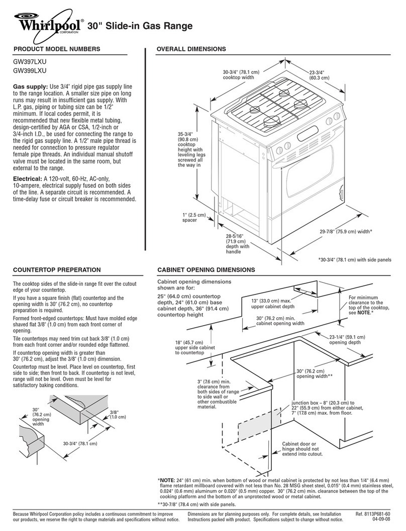 Whirlpool GW397LXU Product dimensions