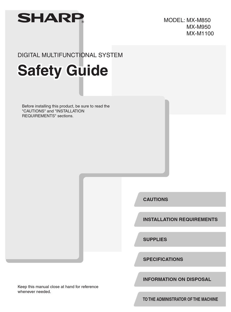 Sharp MX-M1100 Safety guide