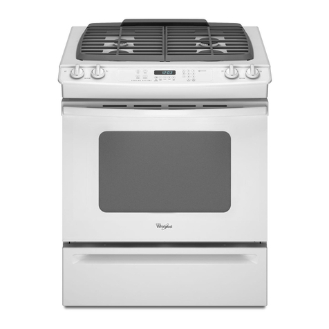 Whirlpool GW397LXUQ - 30" Slide-In Gas Range Use & care guide