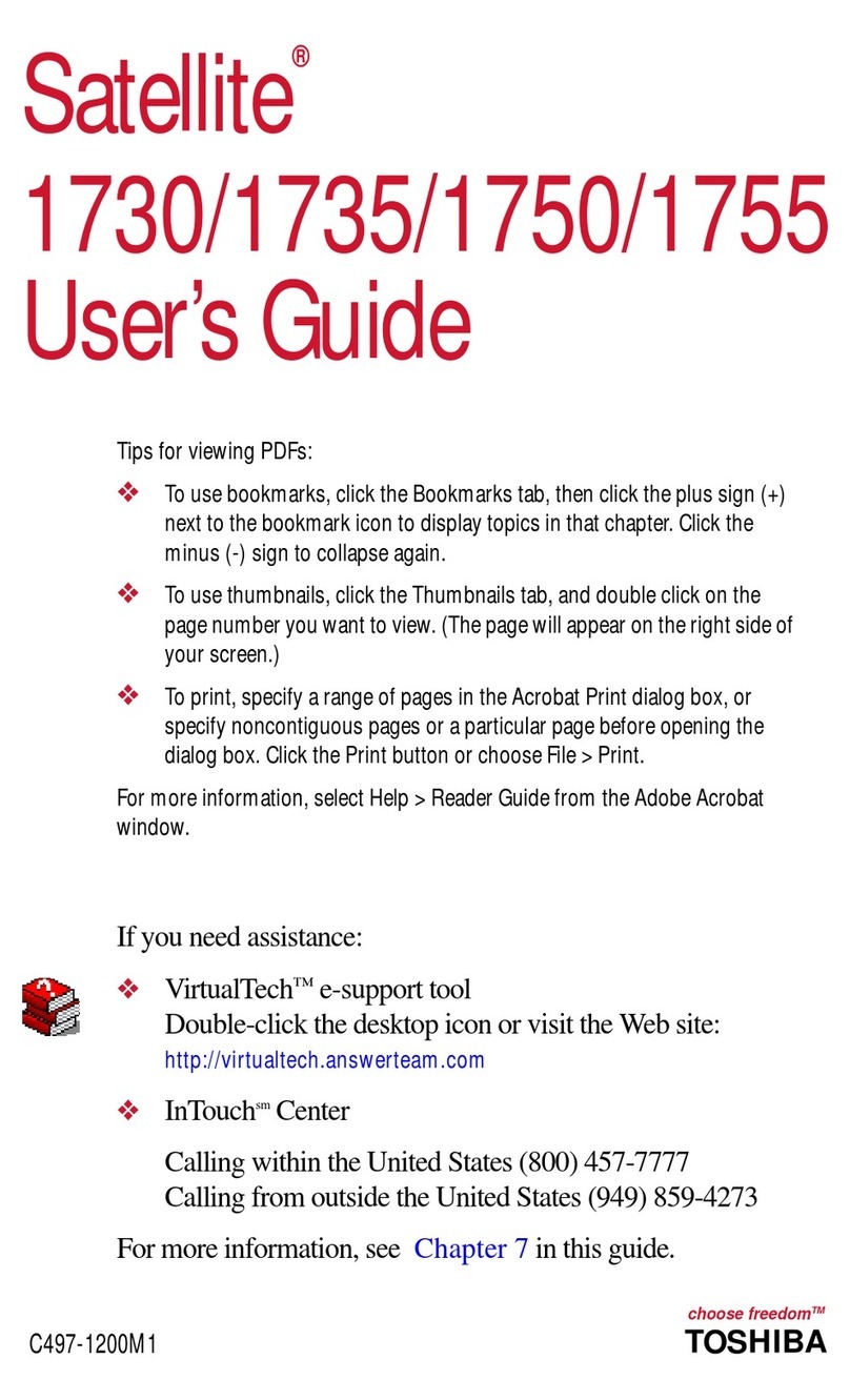 Toshiba Satellite 1750 user guide