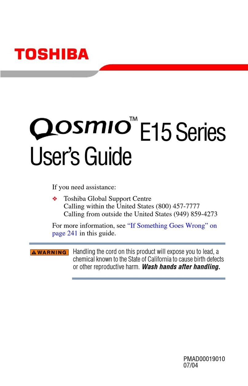 Toshiba Qosmio E15-AV101 User manual