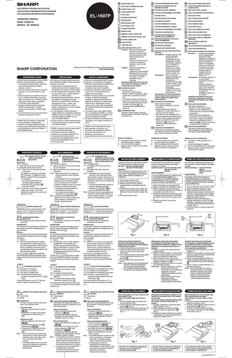 Sharp EL-1607P Operation manual