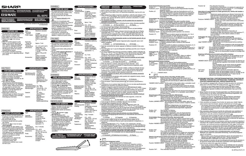 Sharp Elsimate EL-337C User manual