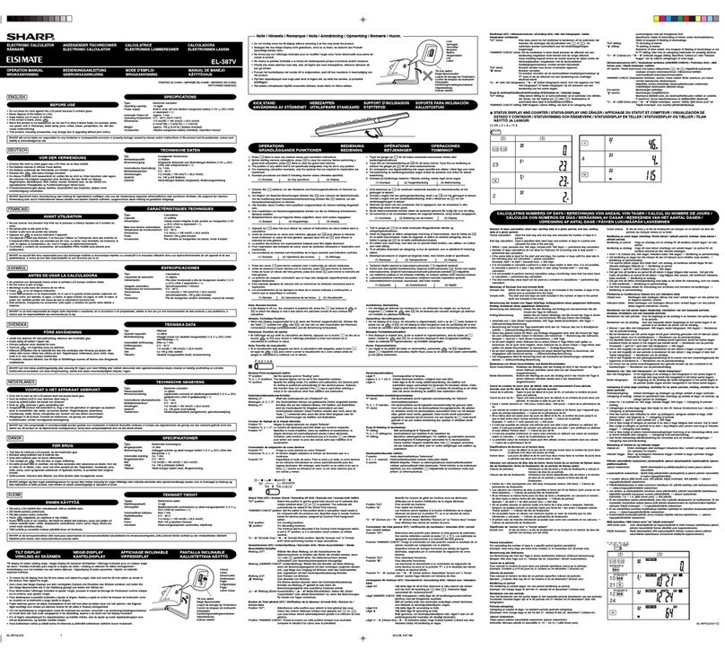 Sharp Elsimate EL-387V Operation manual