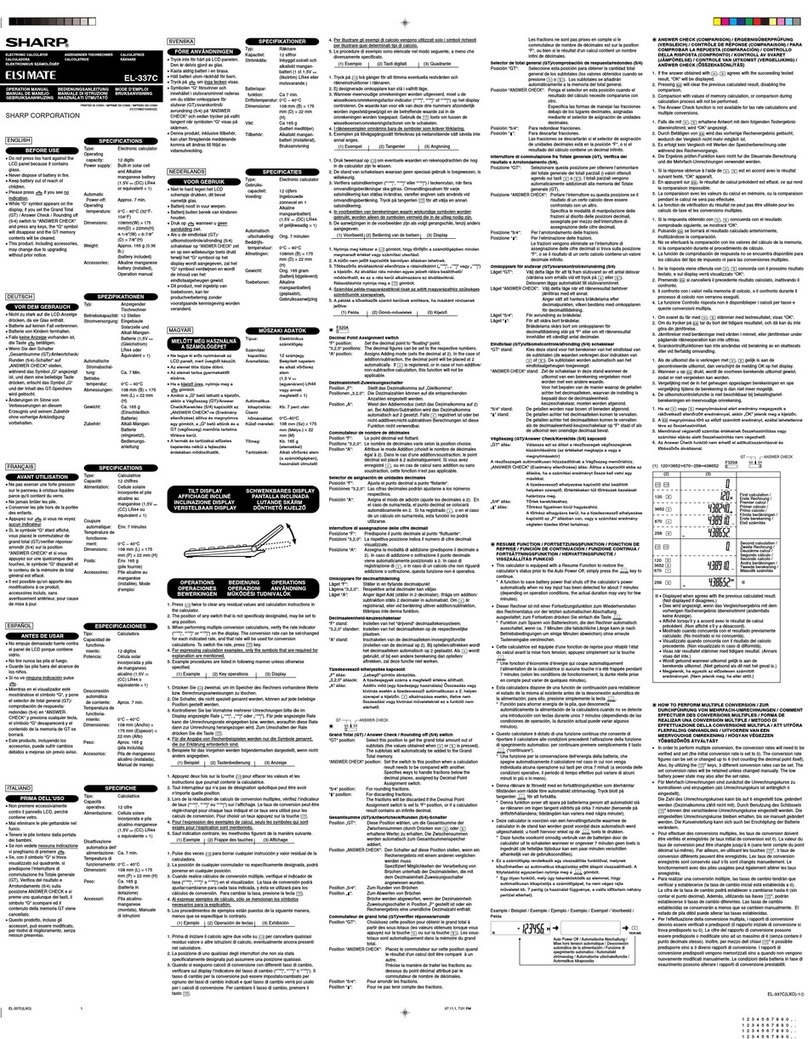 Sharp Elsimate EL-337C User manual