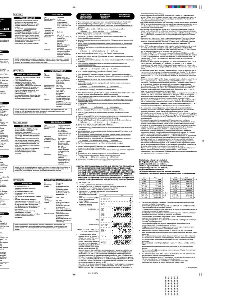 Sharp EL-344R User manual