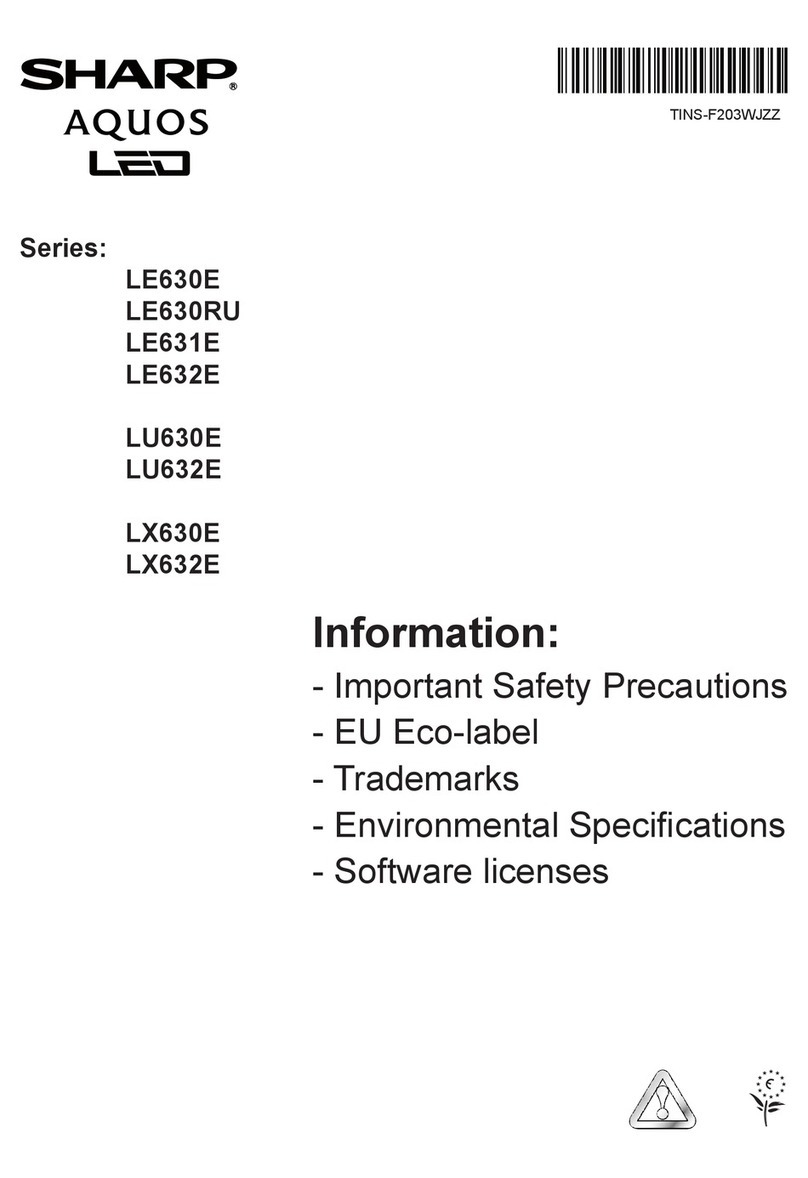 Sharp LC-46LE631E Quick setup guide