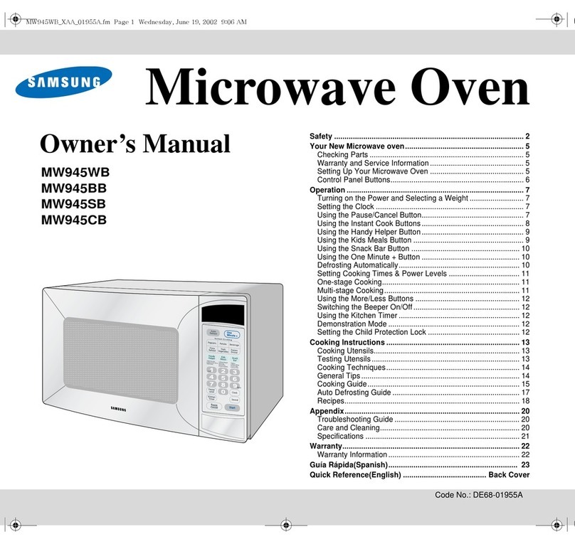 Samsung MW945WB owner's manual
