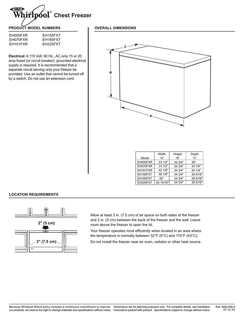 Whirlpool EH050FXR Product dimensions