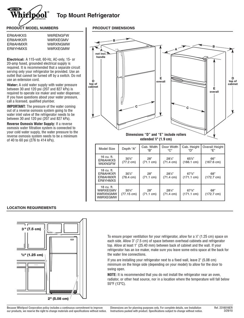 Whirlpool ER6AHKXS Product dimensions