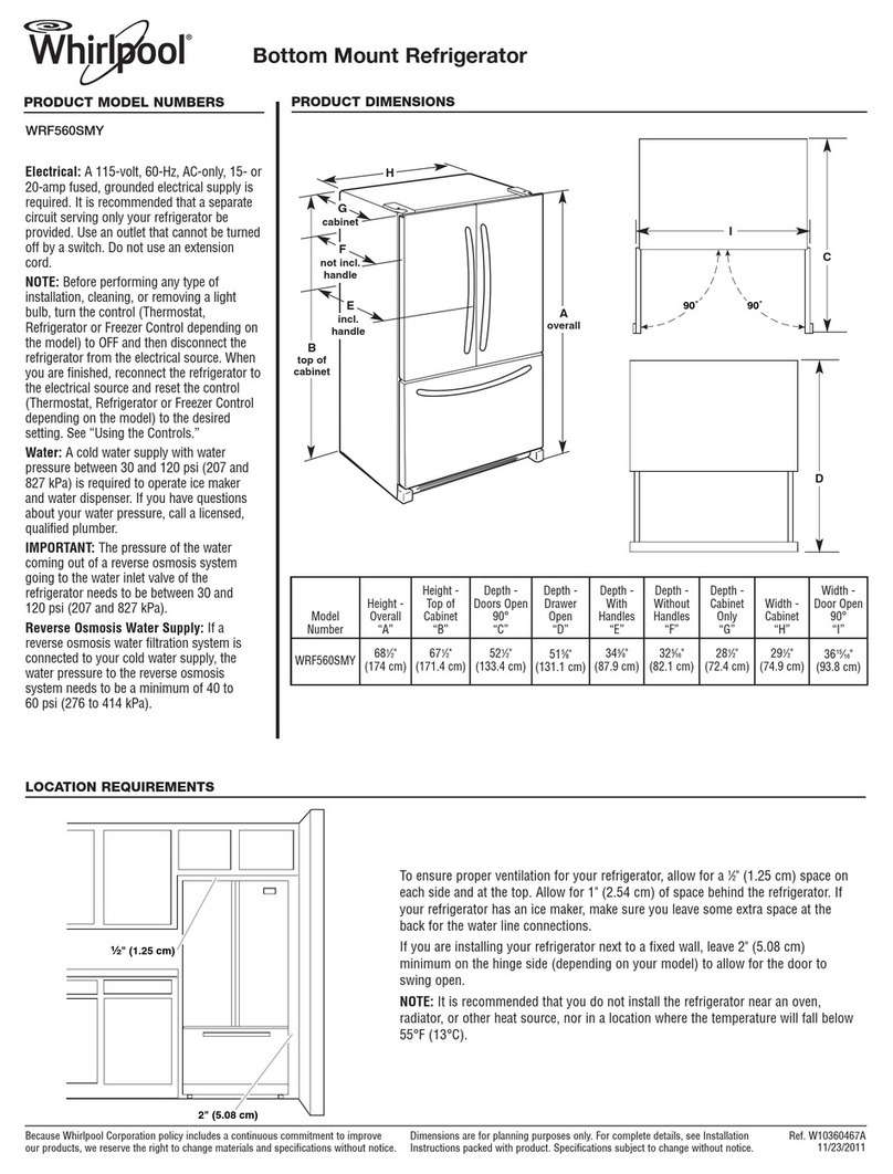 Whirlpool WRF560SMY Product dimensions