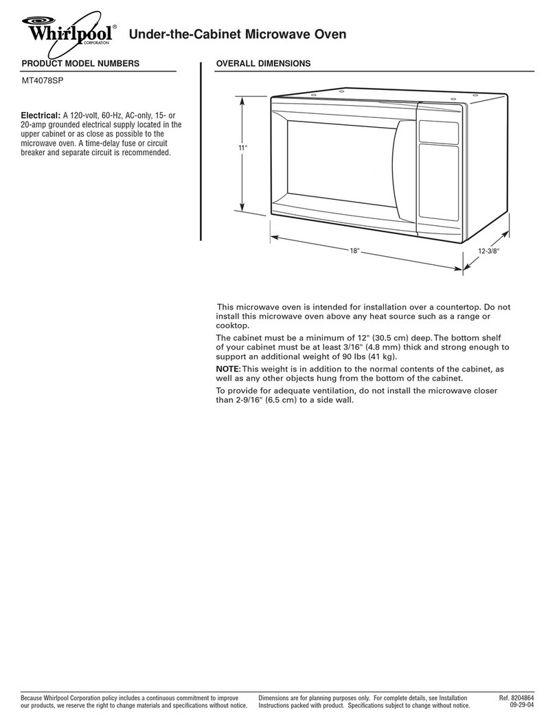 Whirlpool MT4078SP Product dimensions