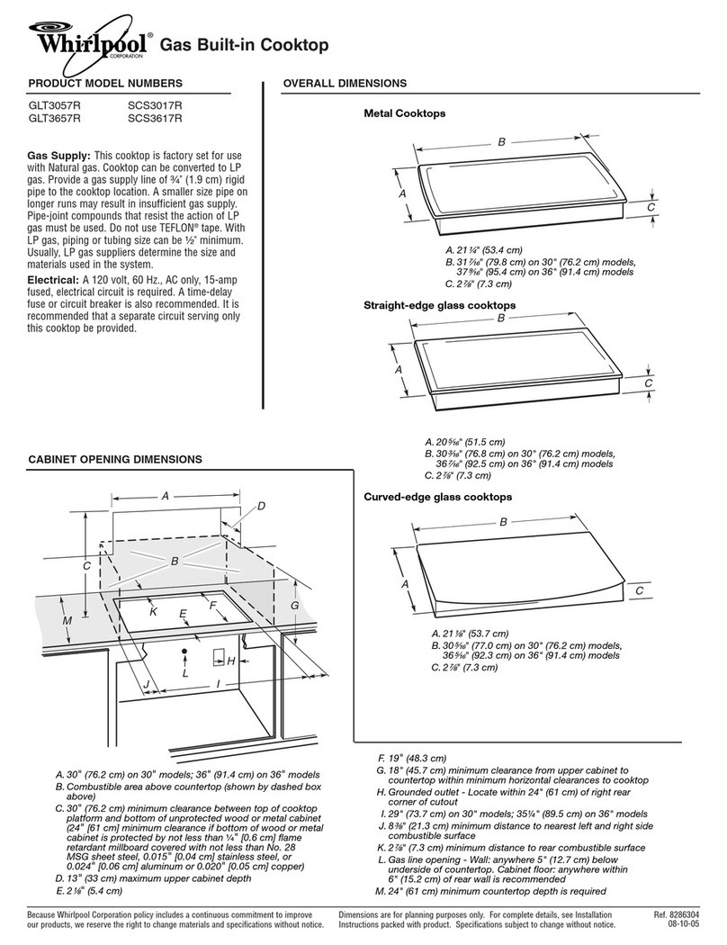 Whirlpool Gold GLT3057R Product dimensions