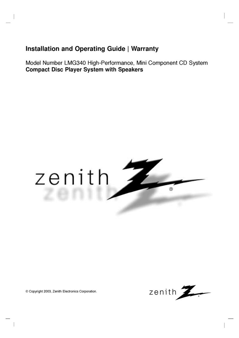 Zenith LMG340 Installation and operating guide