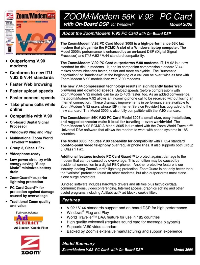 Zoom 3005 User manual