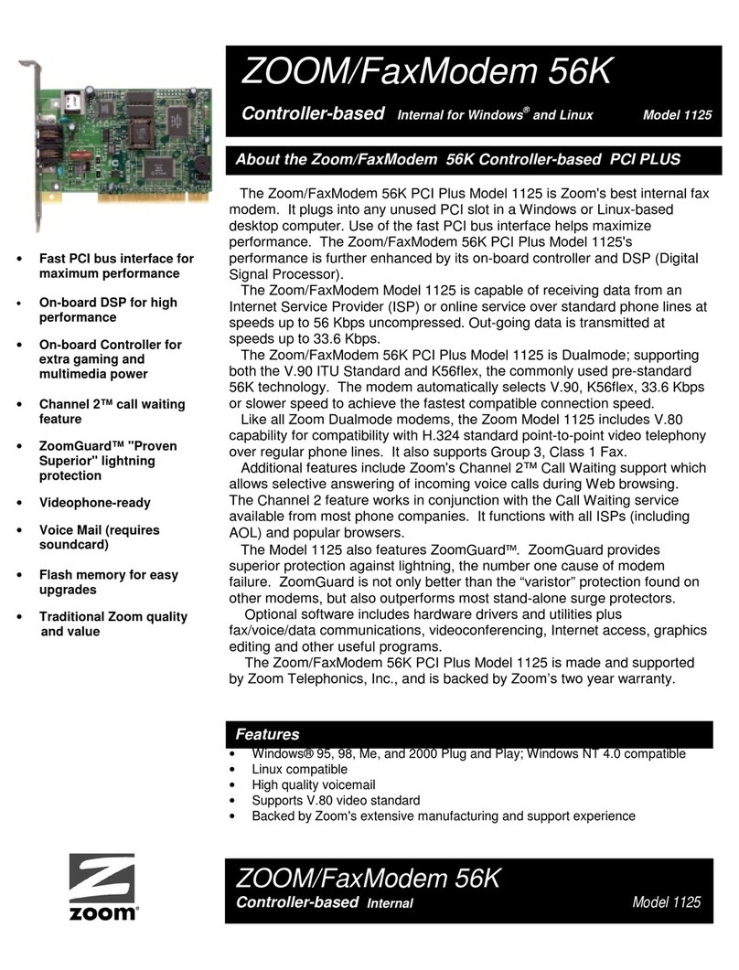 Zoom 1125 User manual