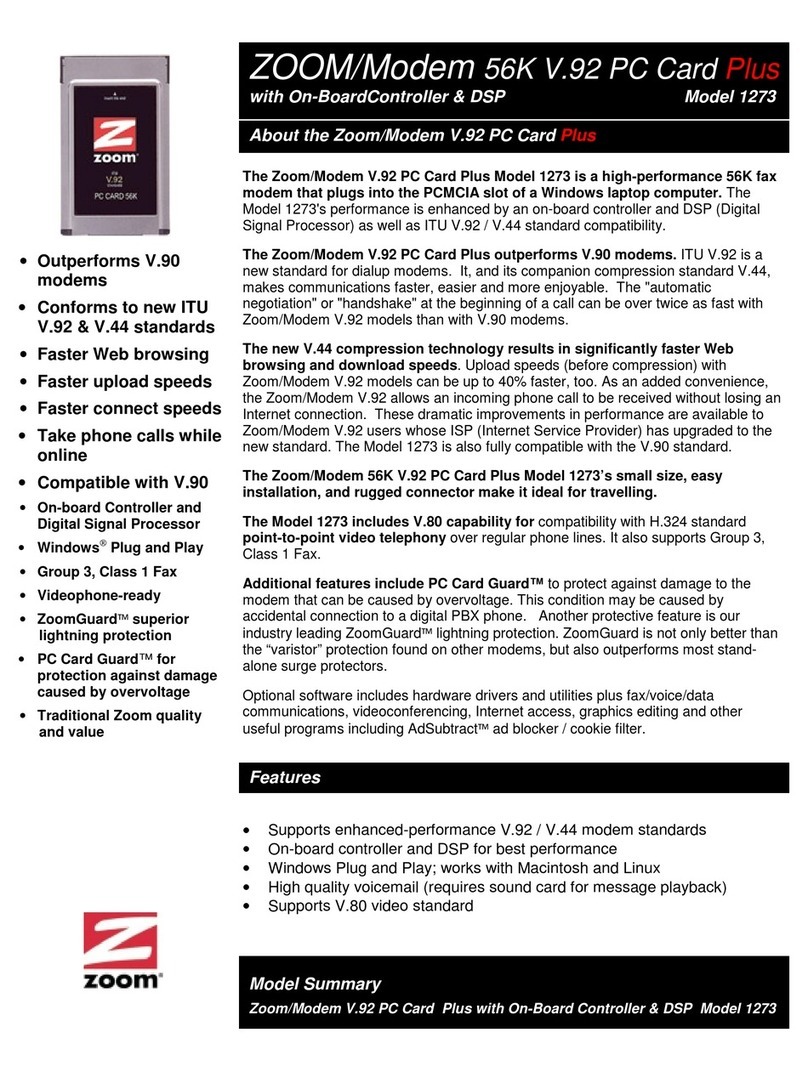 Zoom 1273 User manual