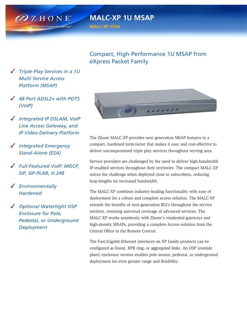 Zhone MALC-XP User manual