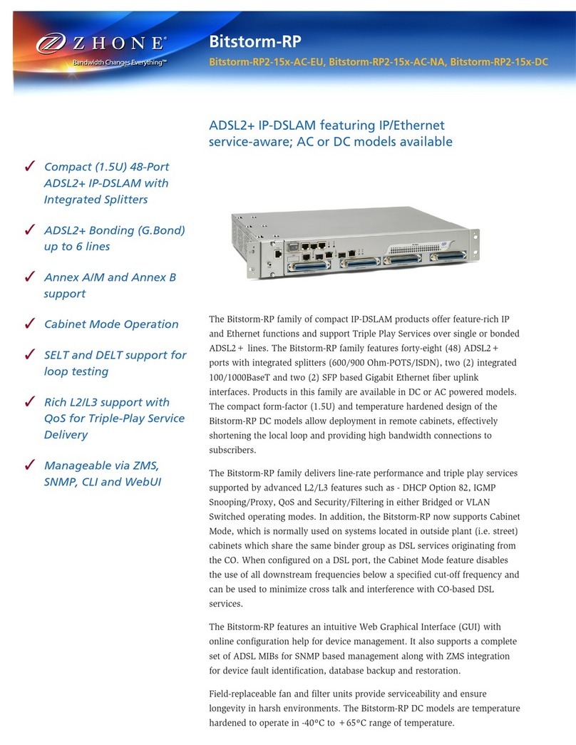 Zhone ADSL2+ Reach & High Performance User manual
