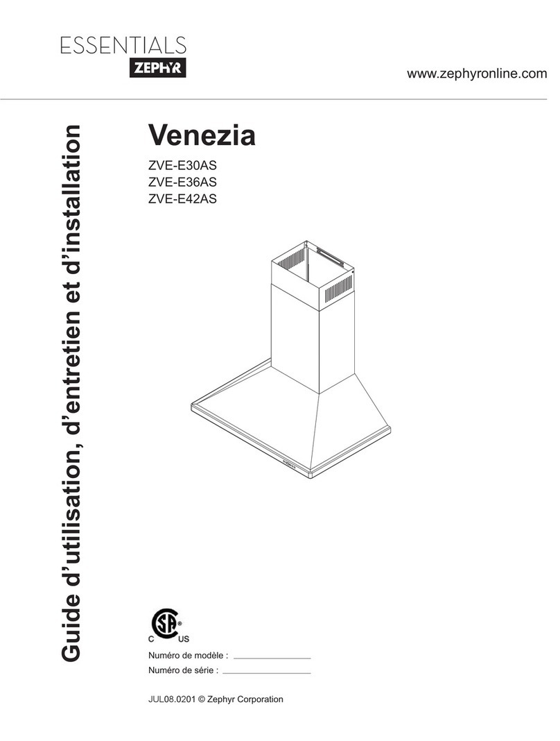 Zephyr Venezia ZVE-E30AS User manual