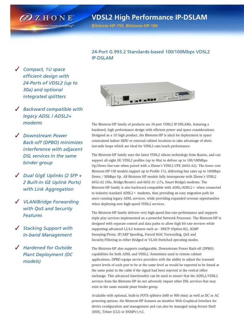 Zhone BITSTORM HP-150 User manual
