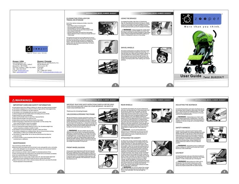 Zooper Twist BU820T owner's manual