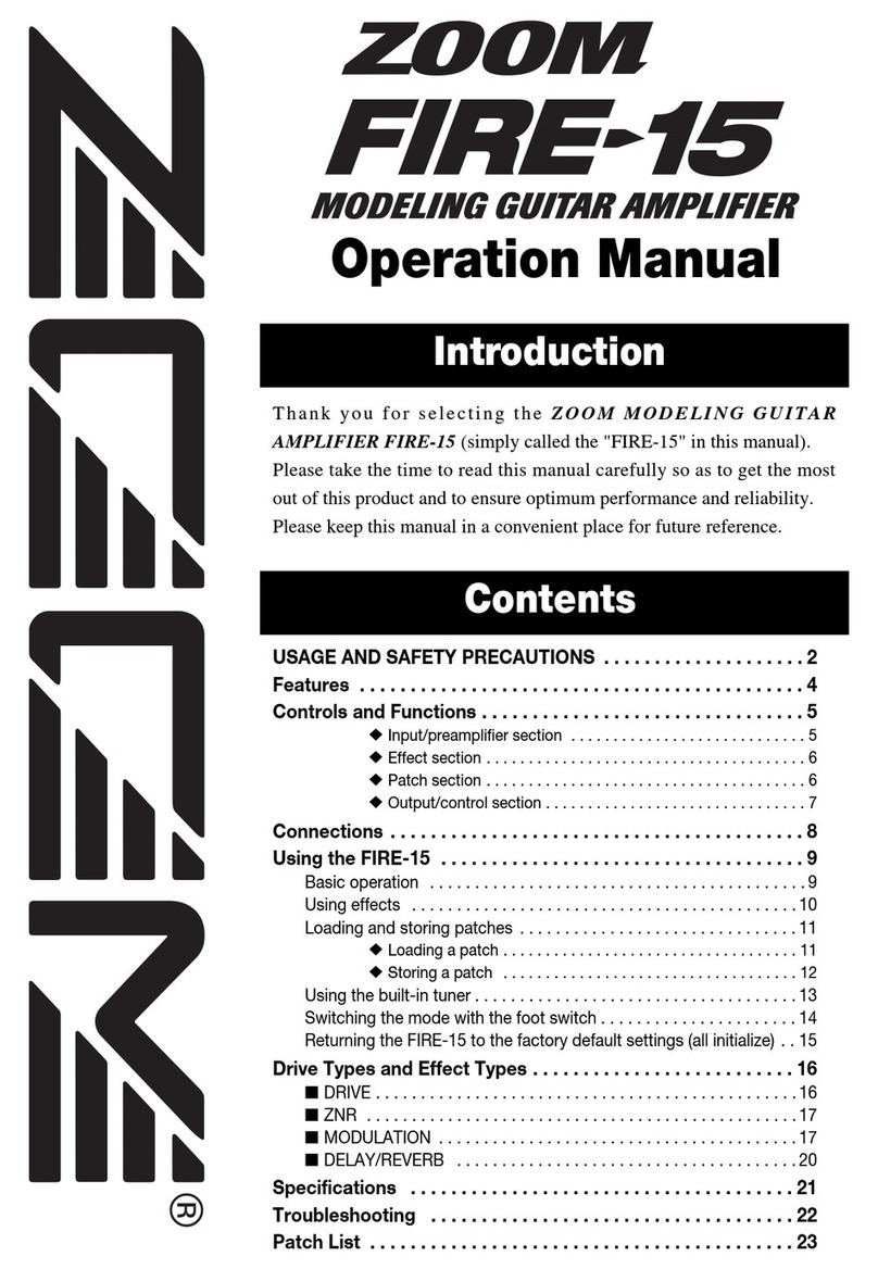 Zoom modeling amp FIRE-15 Operation manual