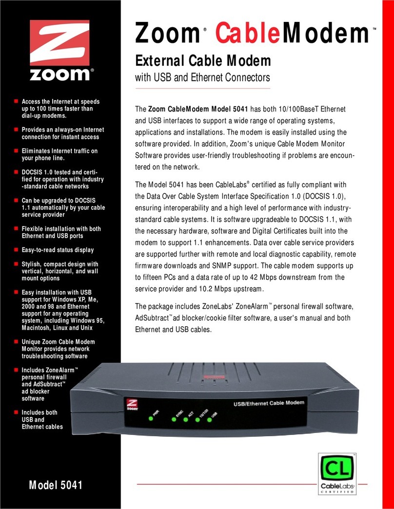 Zoom CableModem 5041 User manual