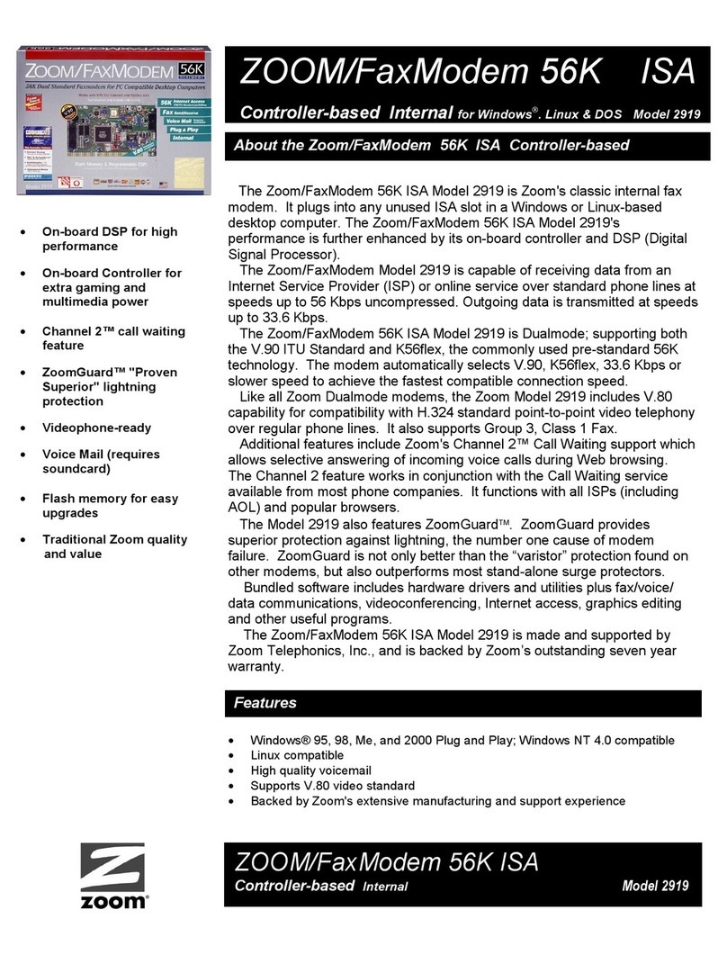 Zoom 2919 User manual
