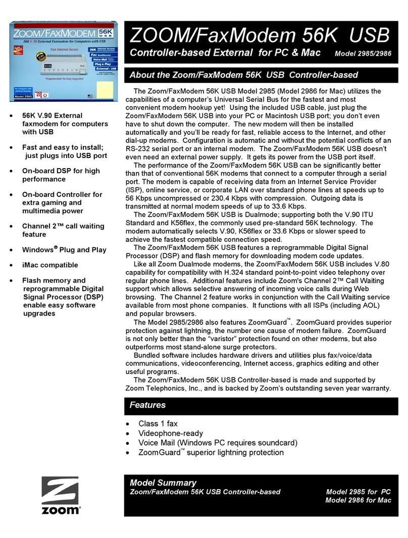 Zoom 2985 User manual