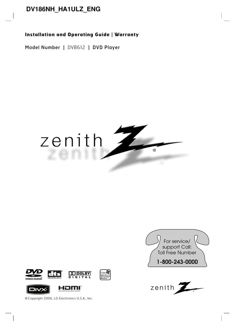 Zenith DVB612 Installation guide