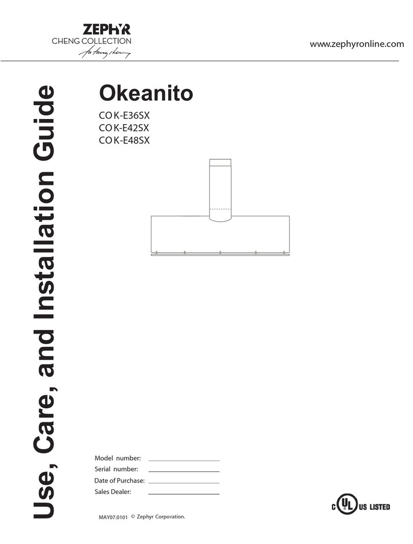 Zephyr Okeanito COK-E36SX Installation guide