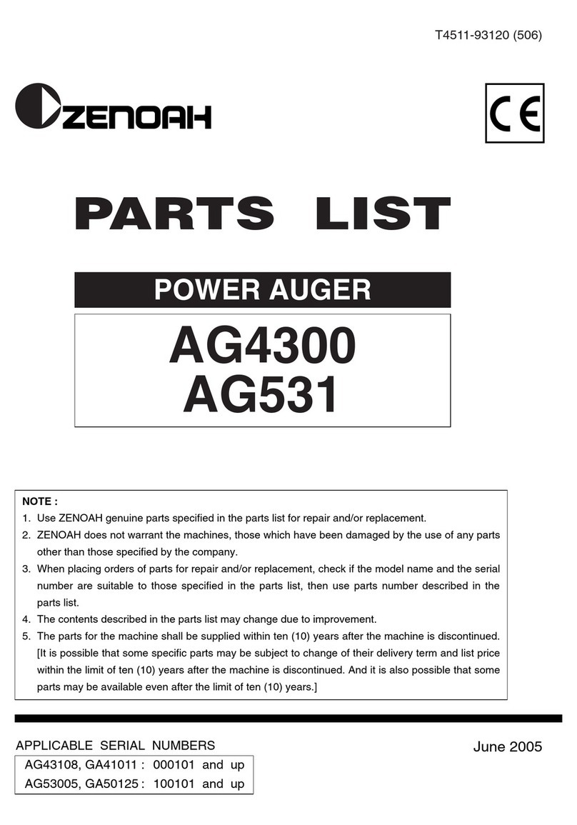 Zenoah POWER AUGER AG4300 parts list
