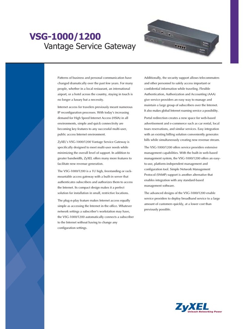 ZyXEL Communications ZyXEL Vantage VSG-1000 Specifications