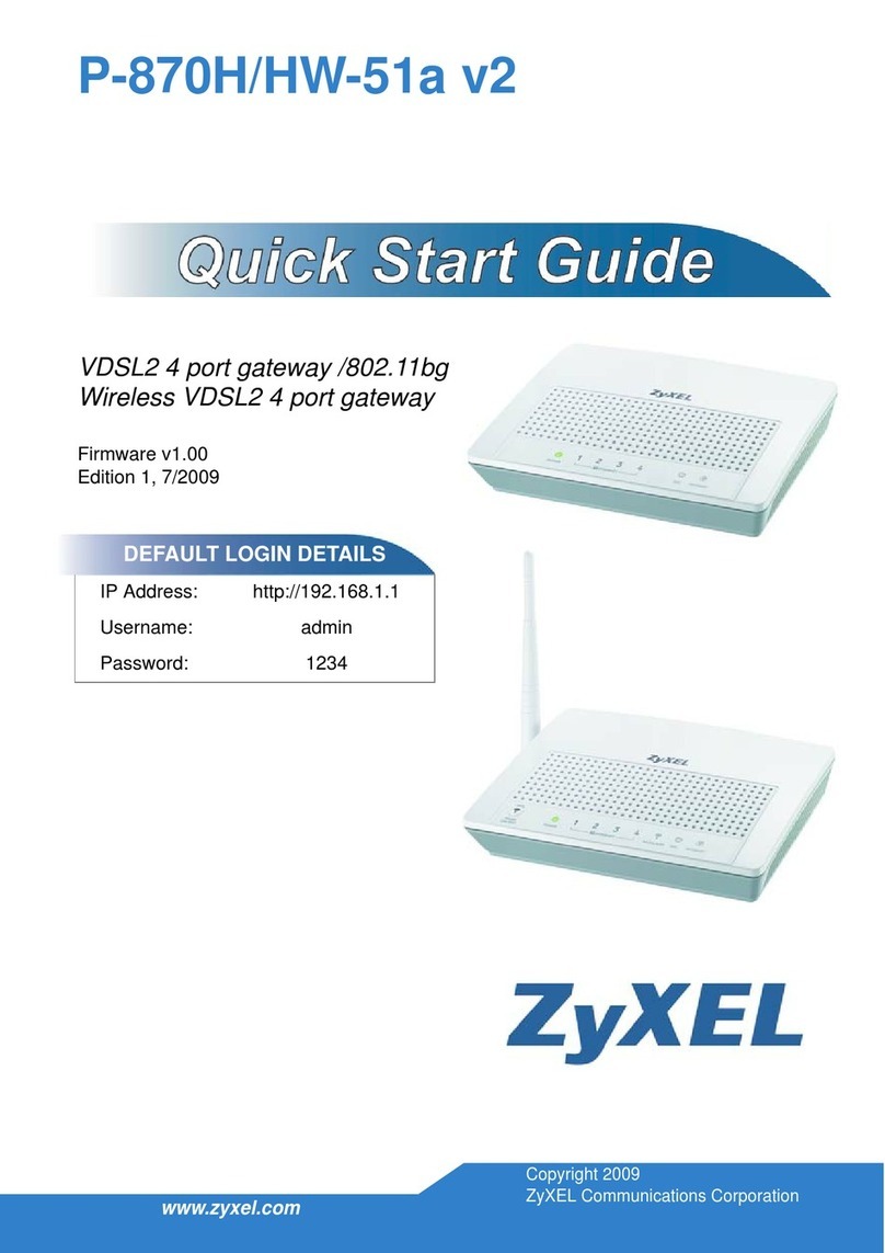 ZyXEL Communications P-870H-51a v2 quick start guide