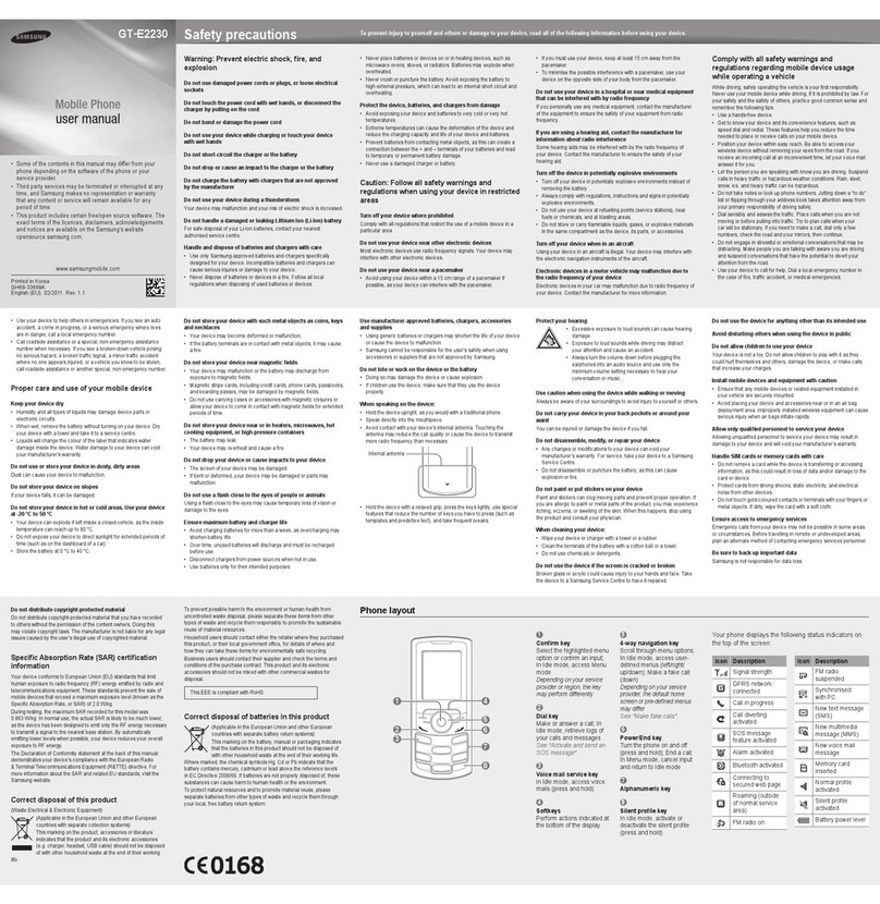 Samsung GT-E2230 User manual
