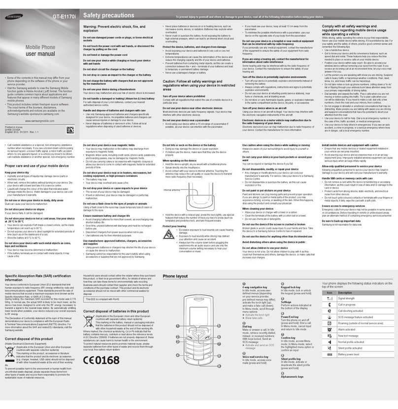 Samsung GT-E1170/I user manual
