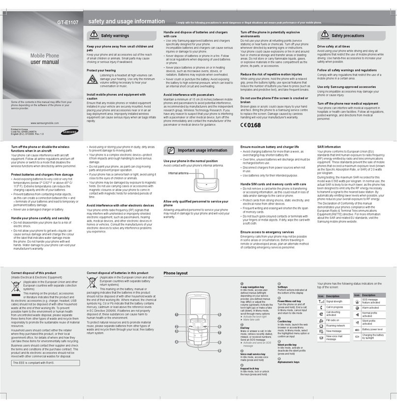 Samsung GT-E1107 user manual