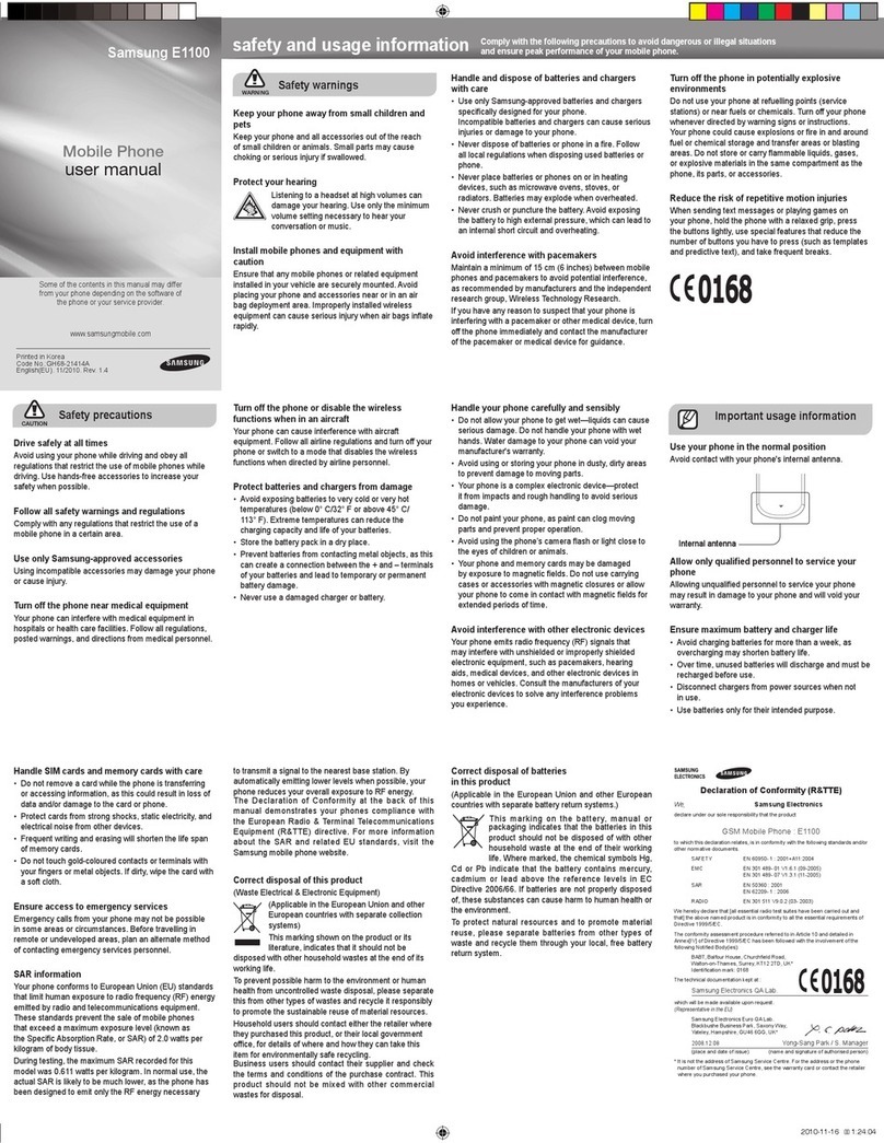 Samsung GT-E1100 User manual