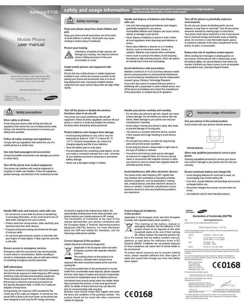 Samsung GT-E1120 User manual