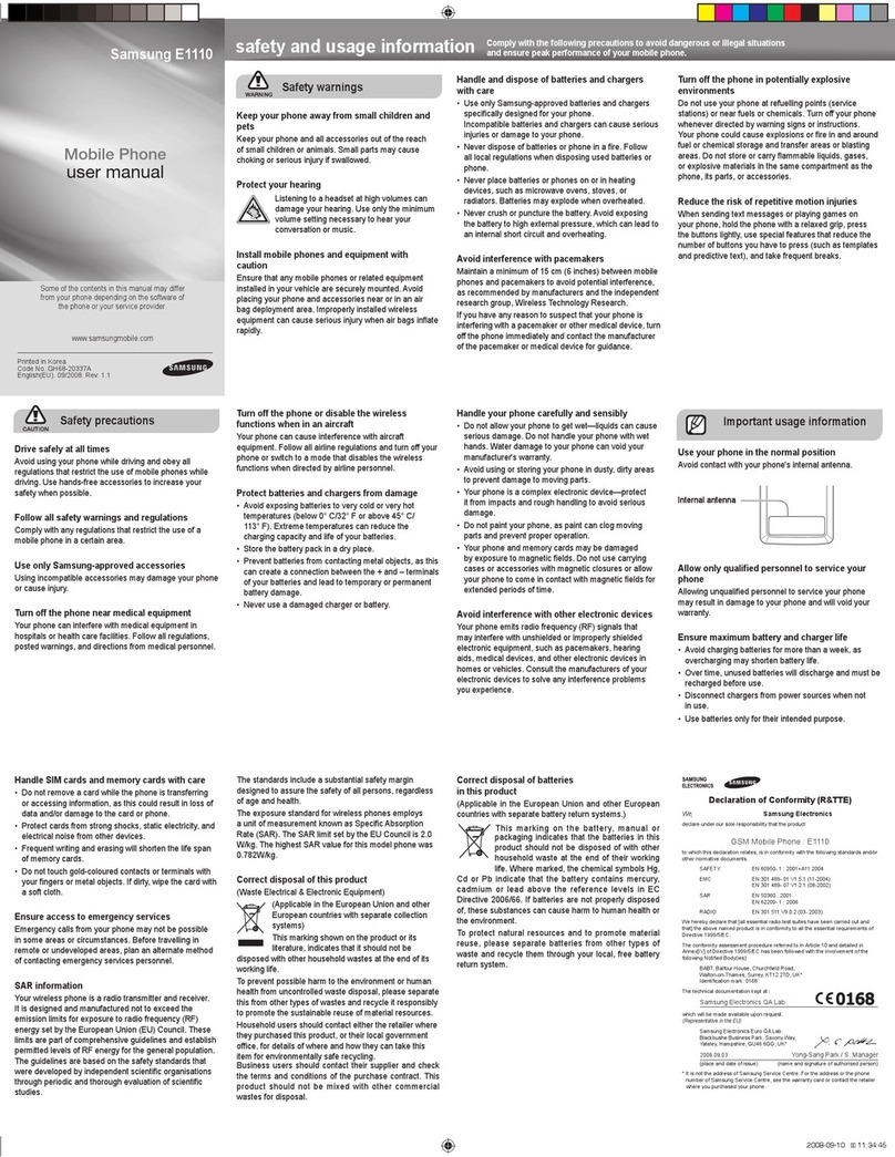 Samsung GT-E1110 User manual