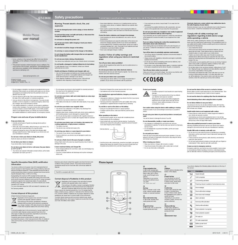 Samsung GT-C3630 User manual
