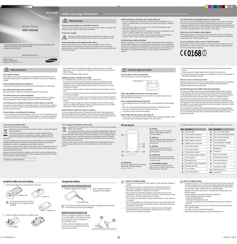 Samsung GT-S7550 User manual