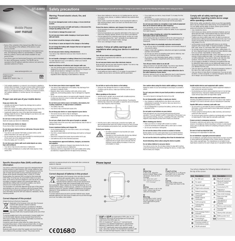 Samsung GT-S3850 User manual