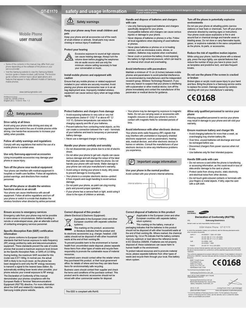 Samsung GT-E1170/I User manual