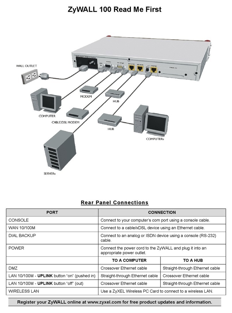 ZyXEL Communications Internet Security Gateway ZyWALL 100 Read me first