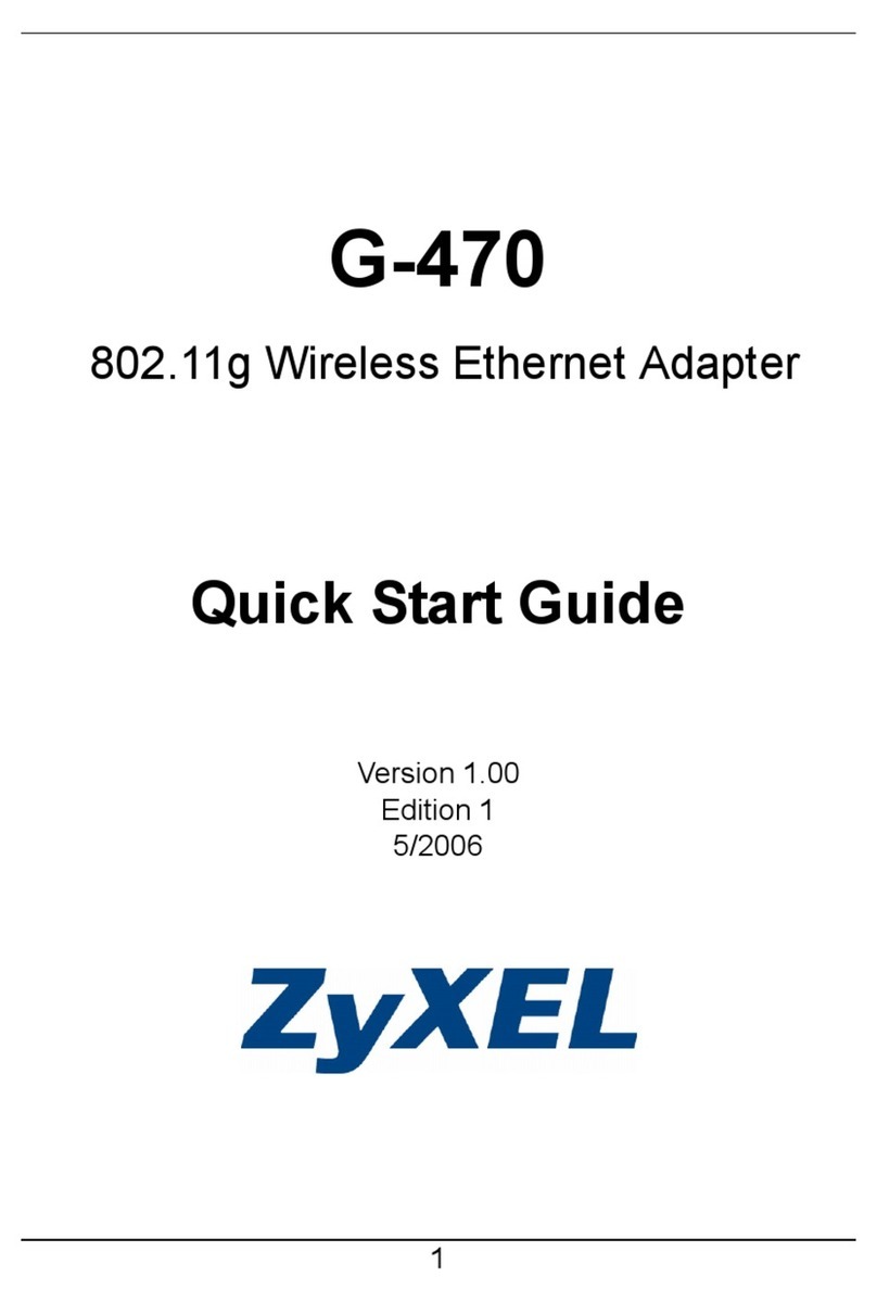 ZyXEL Communications 802.11g Wireless Ethernet Adapter 1-G-470 User manual ZyXEL Communications 802.11g Wireless Ethernet Adapter 1-G-470 User manual