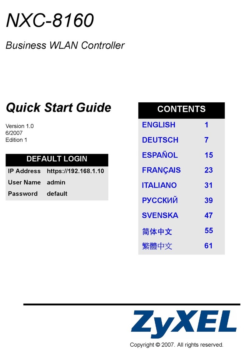 ZyXEL Communications Network Device NXC-8160s quick start guide