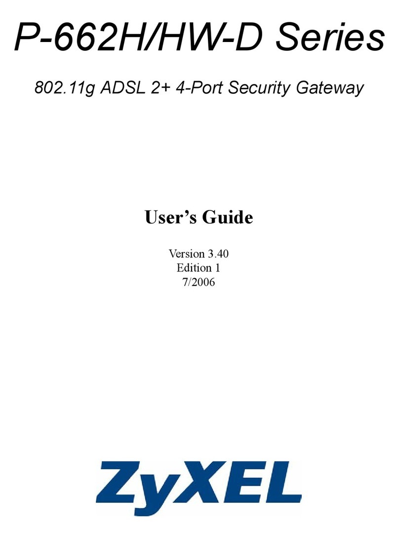 ZyXEL Communications 802.11g ADSL 2+ 4-Port Security Gateway HW-D... User manual