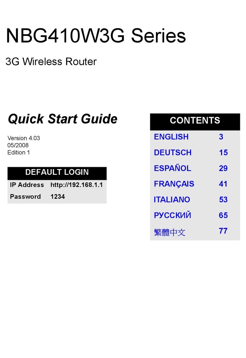 ZyXEL Communications 3G Wireless Router NBG410W3G User manual